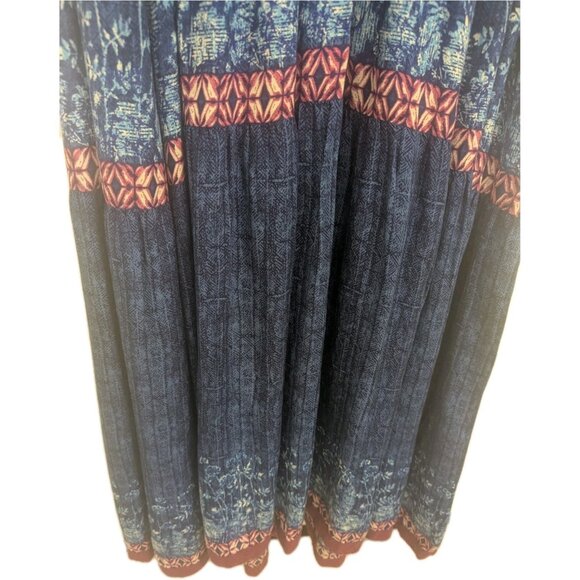 Blue Floral Boho Maxi Dress Biba Size 32 - Picture 5 of 7